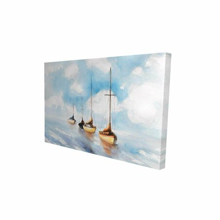 FONDO 20 x 30 in. Sailboats in the Sea-Print on Canvas FO2787935